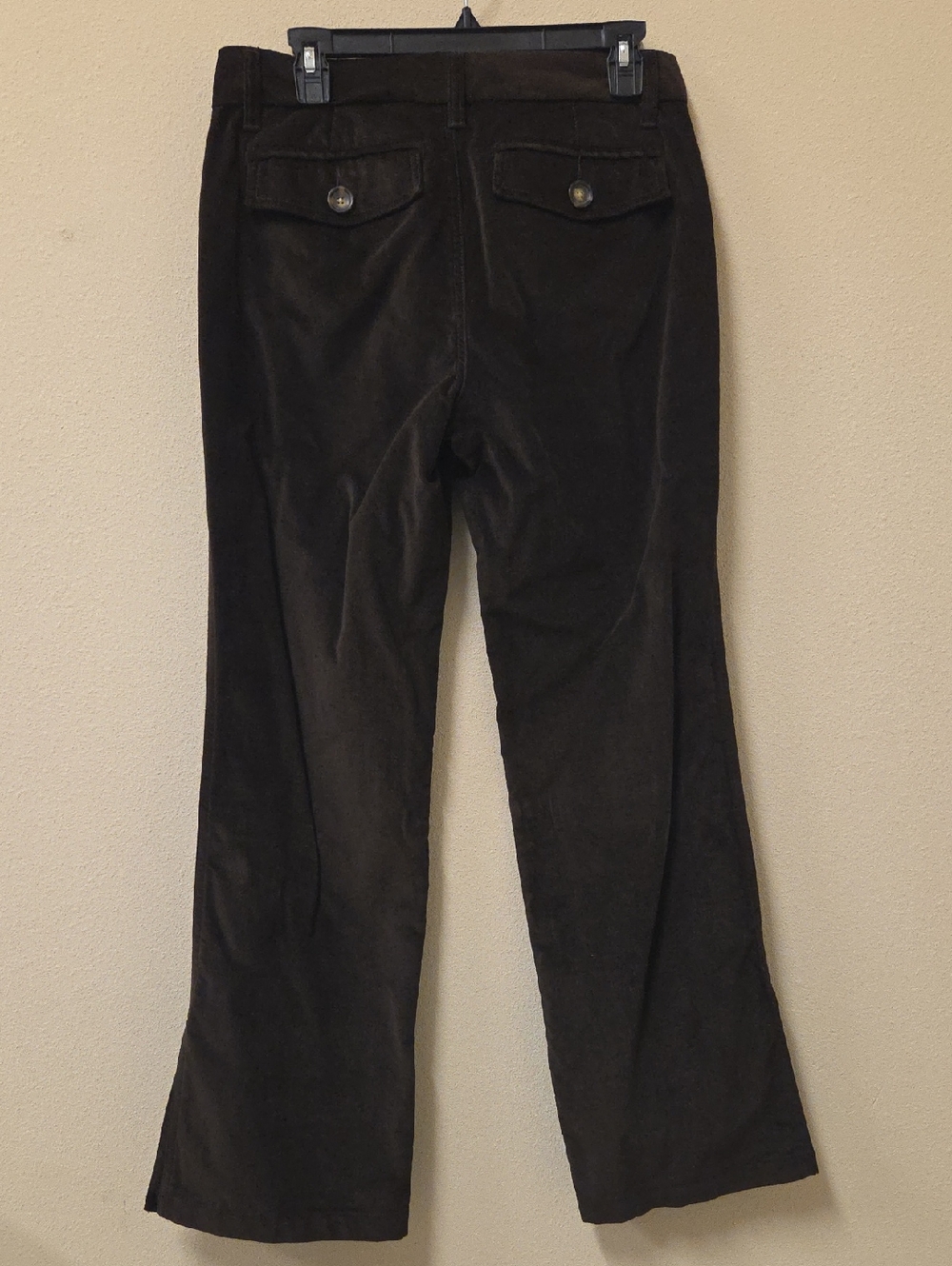 Banana Republic Split Hem Women Size 6 Dark Brown Corduroy Boot-Cut Pants - Picture 3 of 6